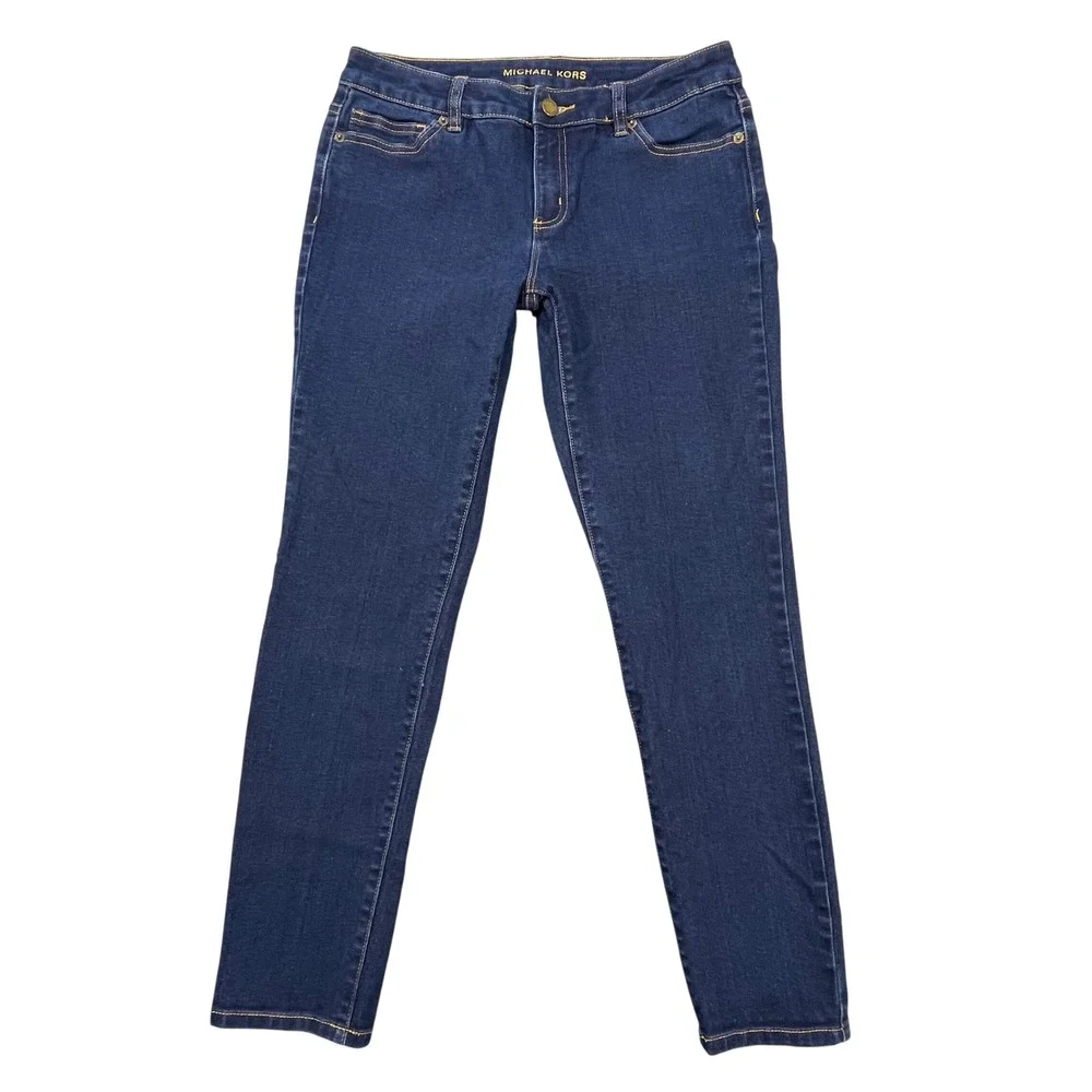 Michael Kors Blue Dark Wash Skinny Denim Jeans Women 4